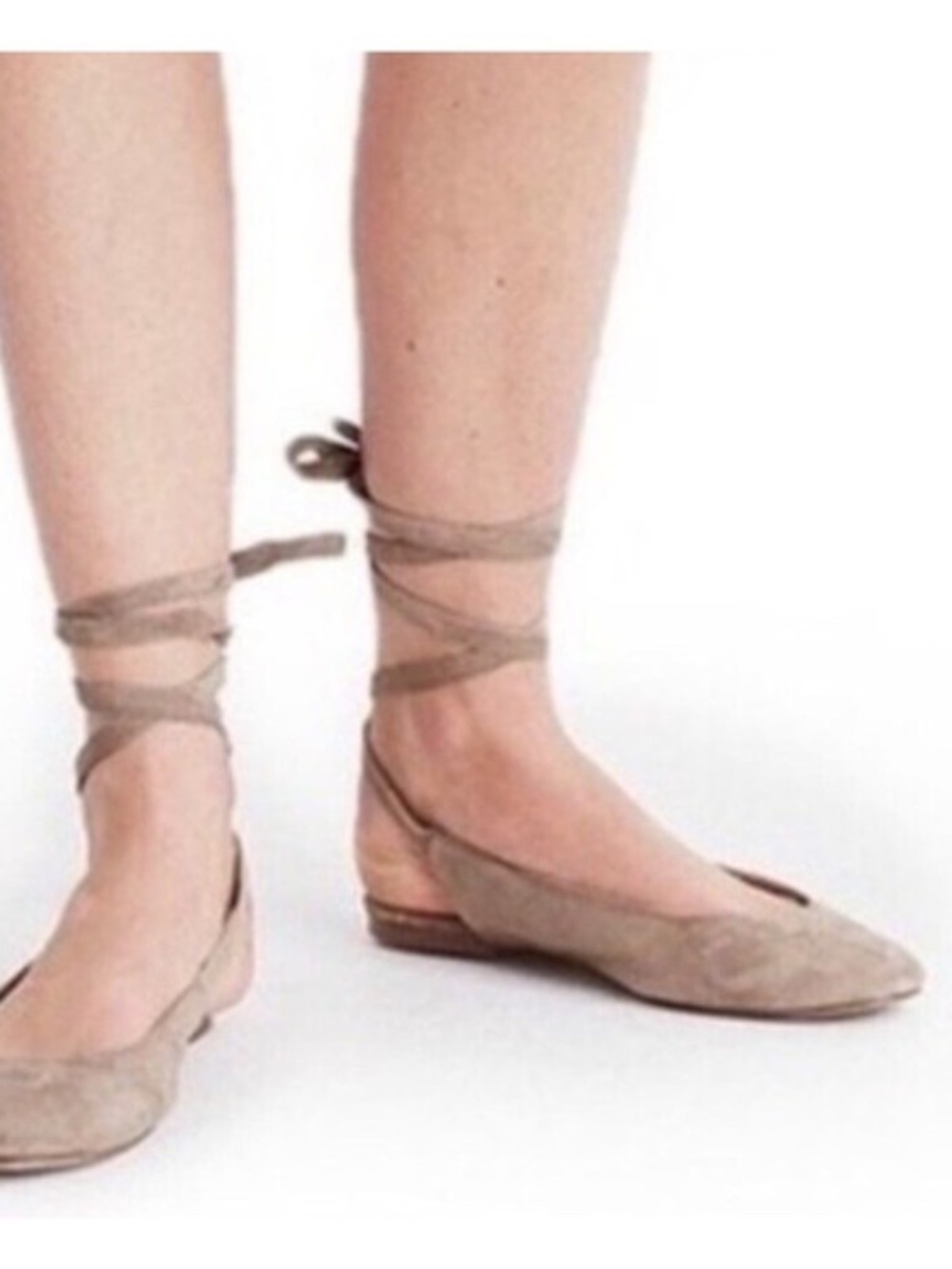 Madewell April Ballet Flat Ankle Wrap Tie Ankle - Size 7